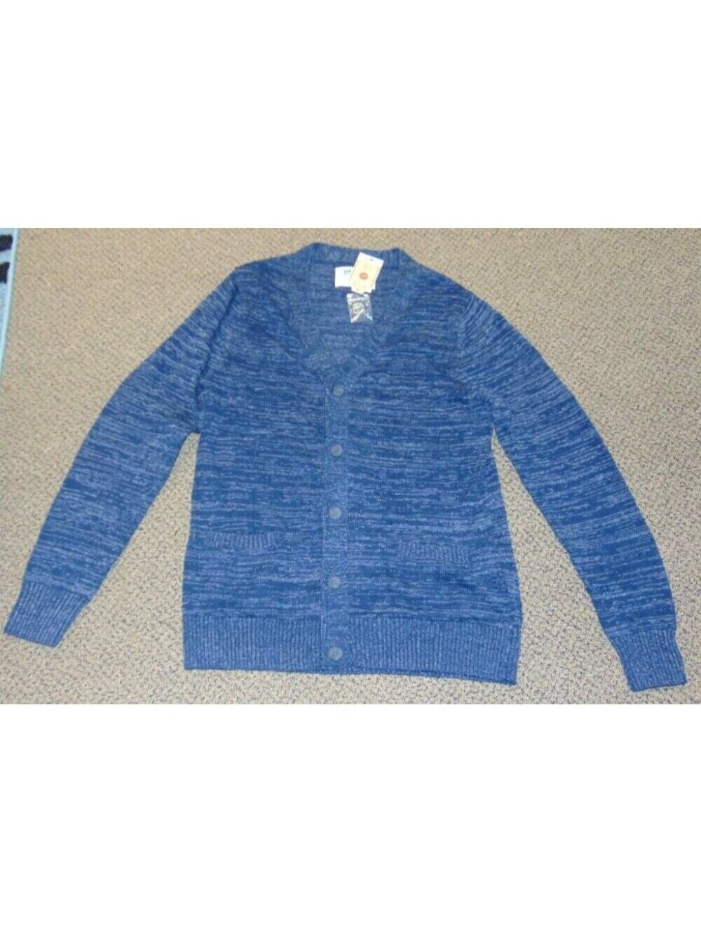 Urban Pipeline Cardigan Sweater L Mens Navy Marled Long Sleeve Button Up